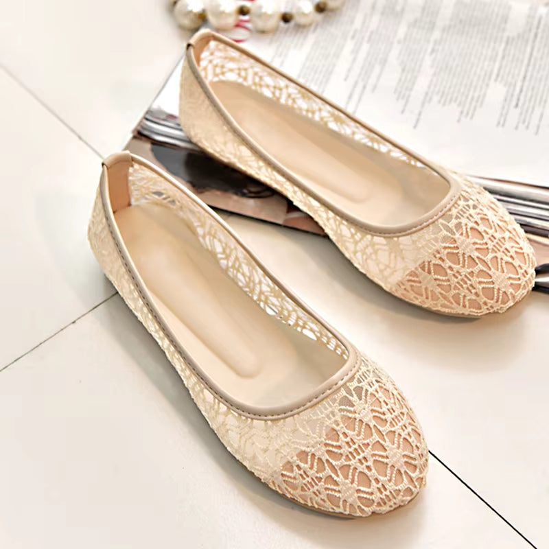 2020 New Women Flats Shoes Ballet Flats Fashion Bow-Knot Women Shoes Slip on Cut Outs Flat Sweet Hollow Summer Female Shoes